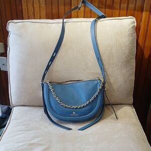 Michael Kors Navy Crossbody Bag with Gold Chain Accent